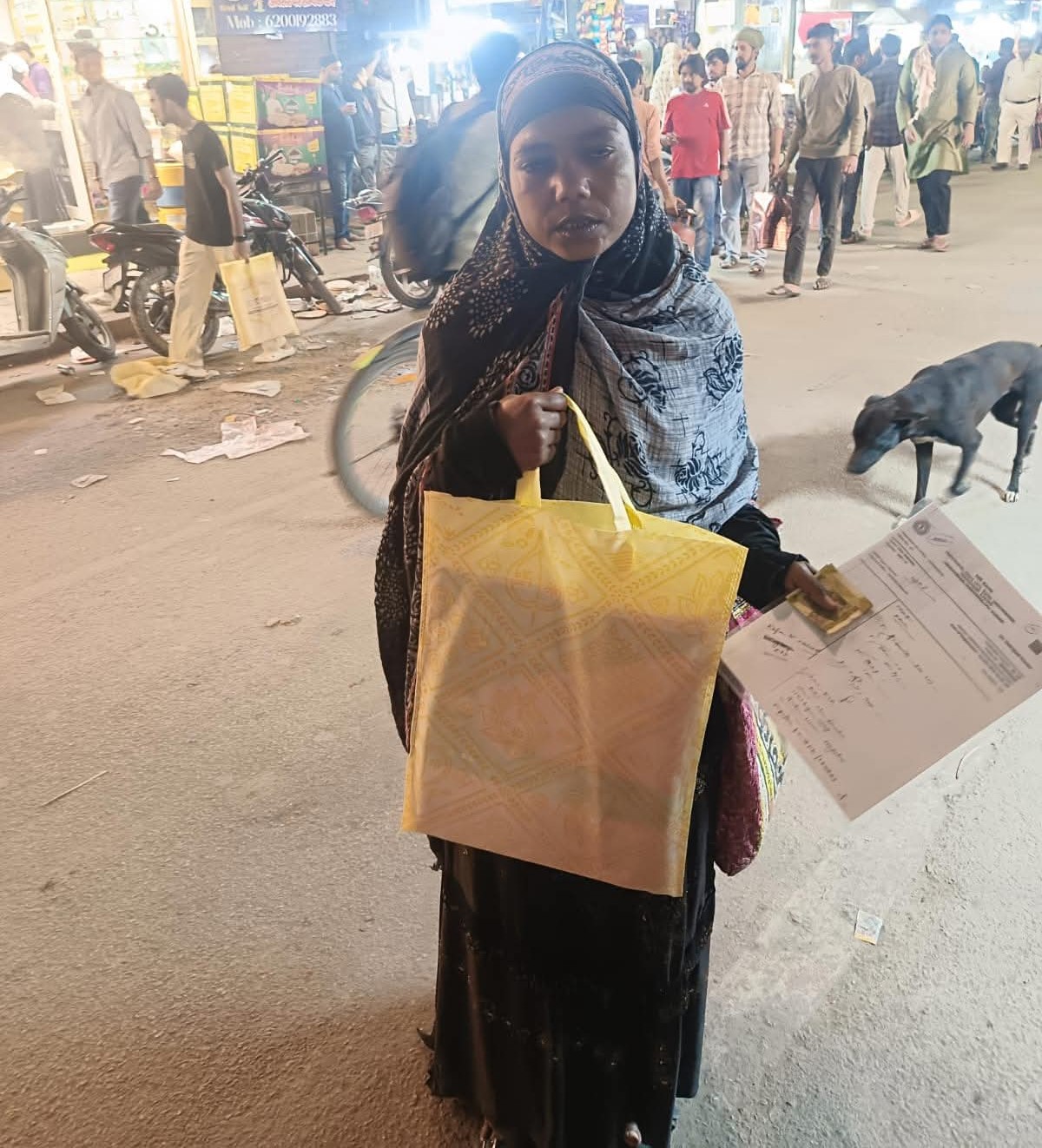 Emergency relief in a busy market area